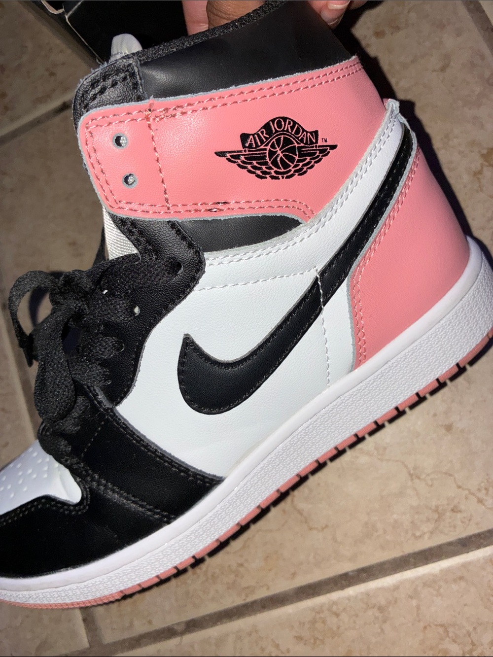Jordan Women’s High-Top Sneakers — Pink/Black/White